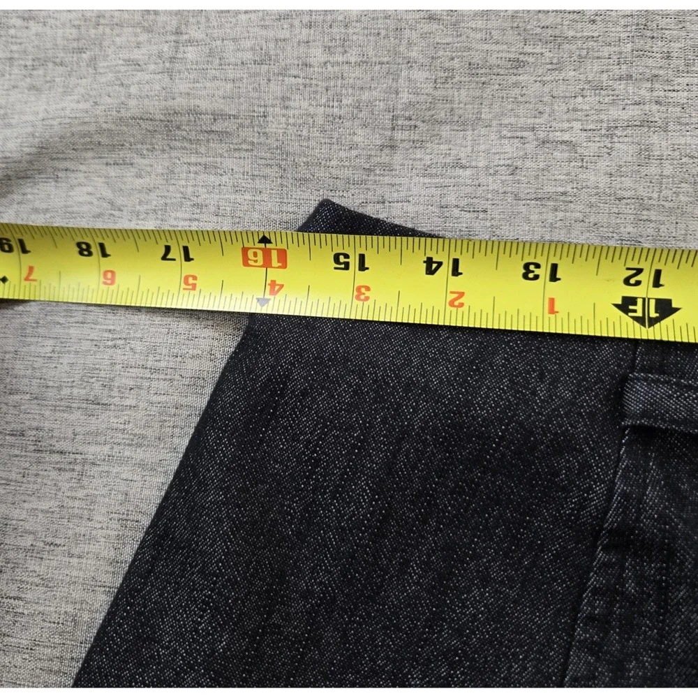 NYCC Women's‎ Jean Flared Skirt Knee Length Back Zip Light Black Denim Size 10